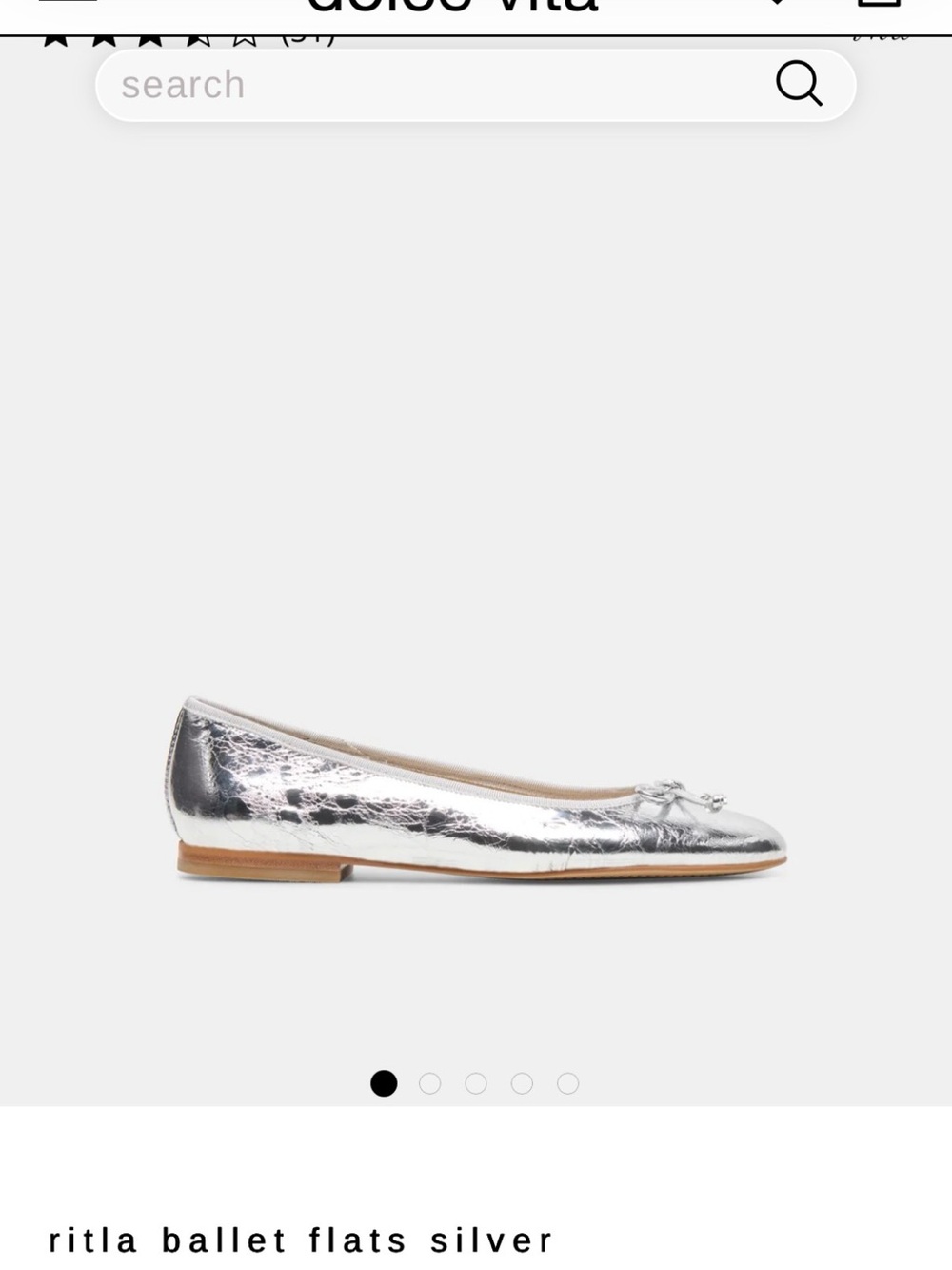 Dolce Vita Silver Metallic Ballet Flats